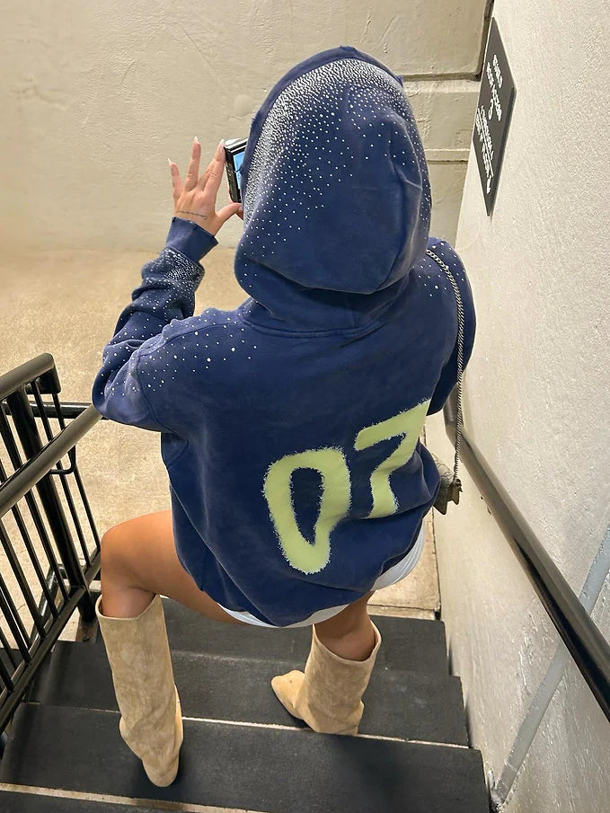 Viral NY Rhinestone Hoodie