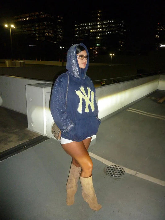 Viral NY Rhinestone Hoodie